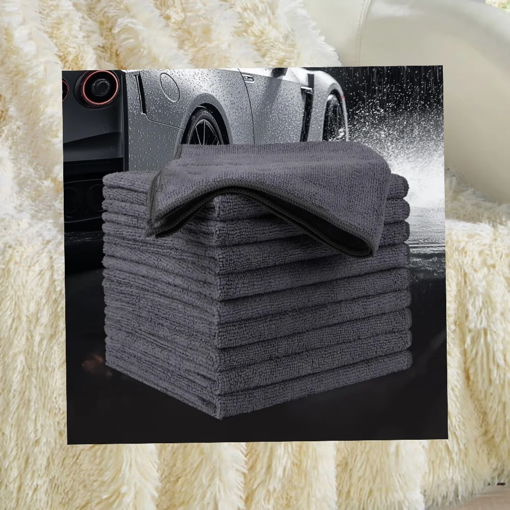 👣4/$20. Gray Microfiber Towels 10-Piece Set